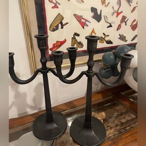 Set of 2 Pottery Barn Wrought Iron Candelabrum